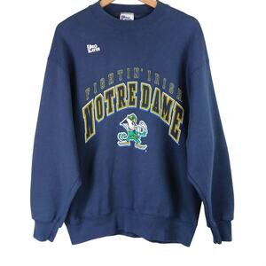 Pro Layer VTG SZ L Fighting Irish Notre Dame Made In The USA Navy Sweatshirt